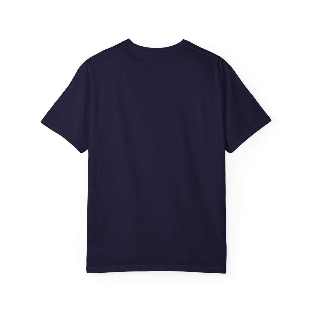 SIGH Graphic Tee — "Just Let It Out. Breathe." Relaxed Retro Stripe Shirt
